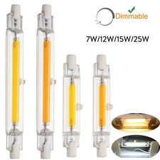 R7s LED 78mm 118mm 25W 15W 12W 7W Dimmable Bulb Ceramic Glass Tube Light Lamp EM