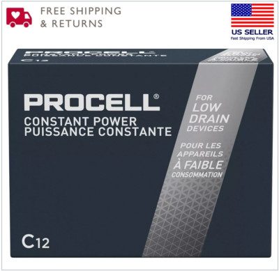 Duracell Procell Alkaline Batteries C 12/Box PC1400 | 1.5 Volt | New and Sealed