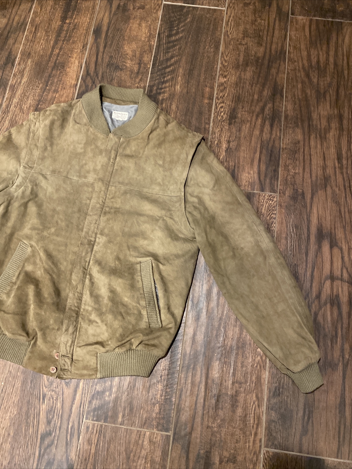GIACCA VINTAGE YVES SAINT LAURENT DA UOMO MARRONE PELLE SCAMOSCIATA 42 GIACCA VINTAGE ANNI '70