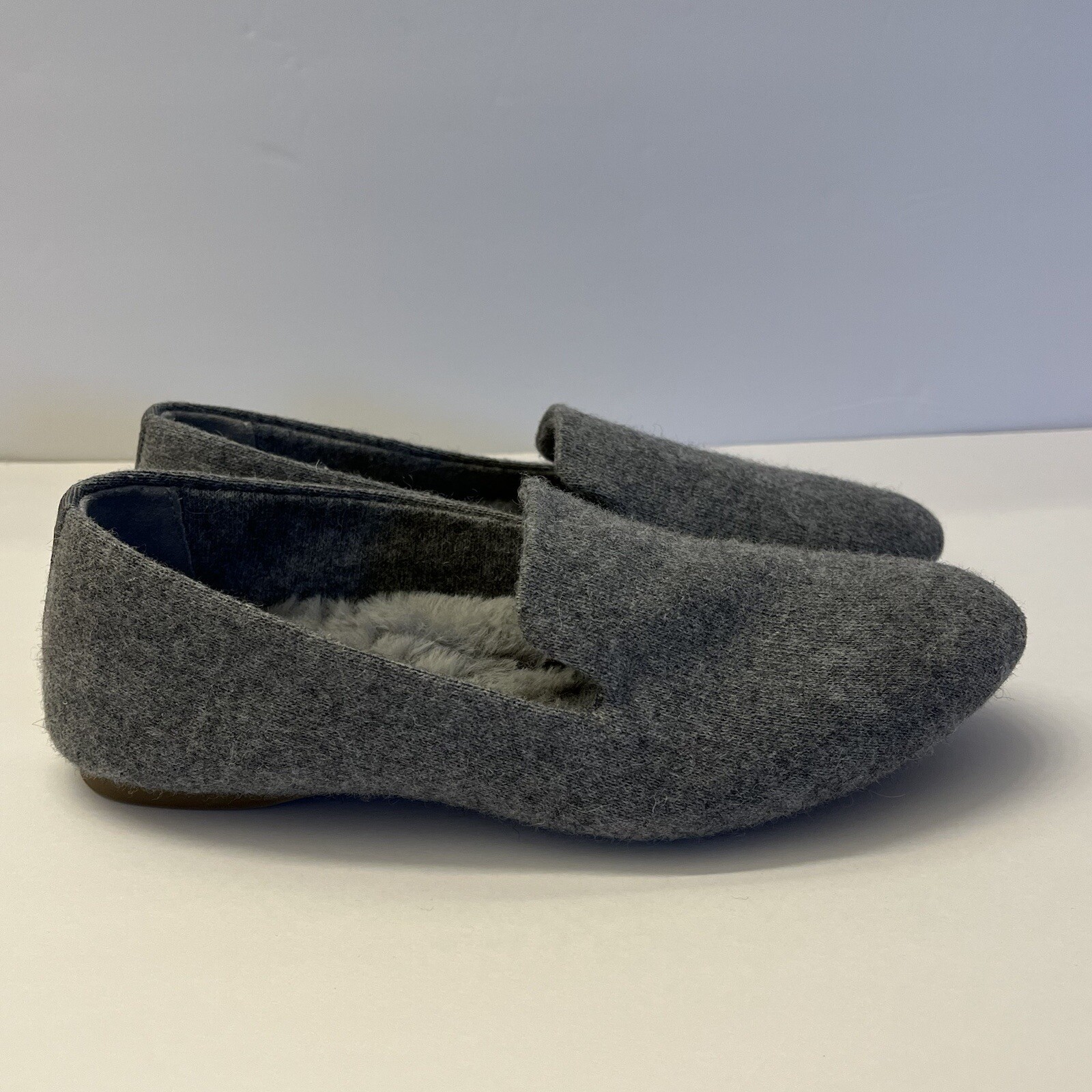 APL Birdies pantofola da fumo da donna grigia lana foderata pelliccia sintetica piatta 5 5