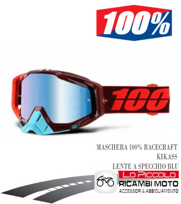 MASCHERA CROSS ENDURO OCCHIALI 100% RACECRAFT KIKASS LENTE A