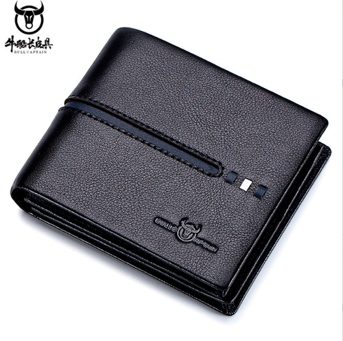 BULLCAPTAIN Men's RFID Blocking Bifold Wallet – Genuine Leather, Large Capacity