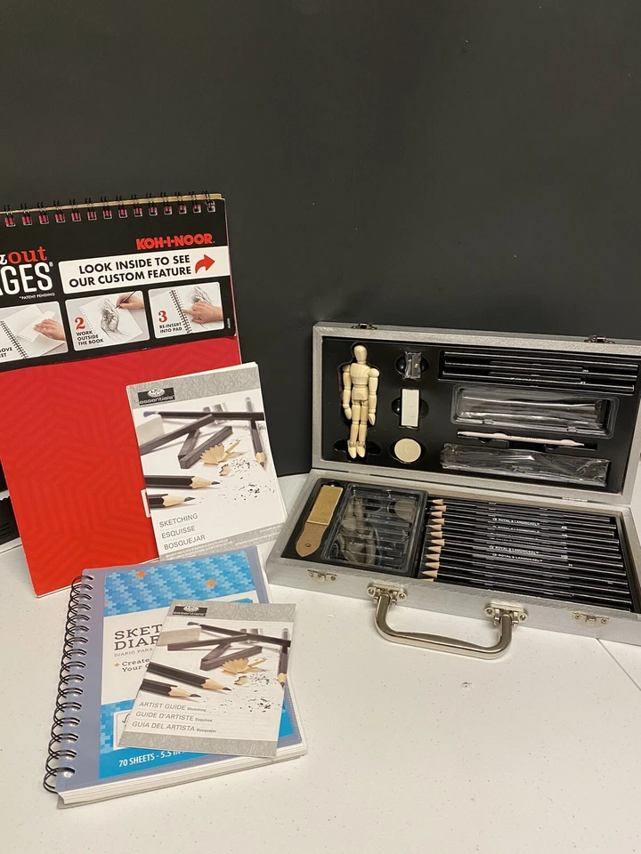 Royal and Langnickel Essentials - 66pc Sketching Beginners Art Set New & 2 Pads - Image 2 of 4