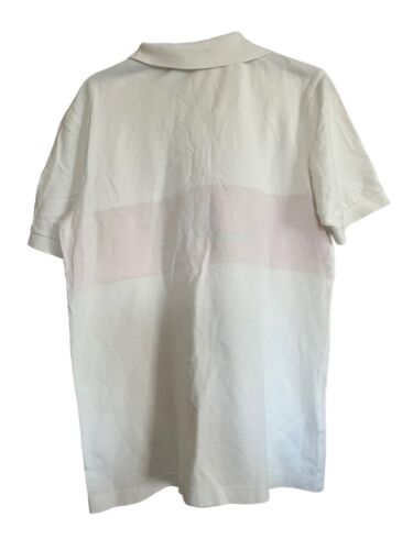 Fred Perry Mens Polo Shirt White And Pink Size Medium P2P 19” Mens Polo Shirt - Picture 9 of 10