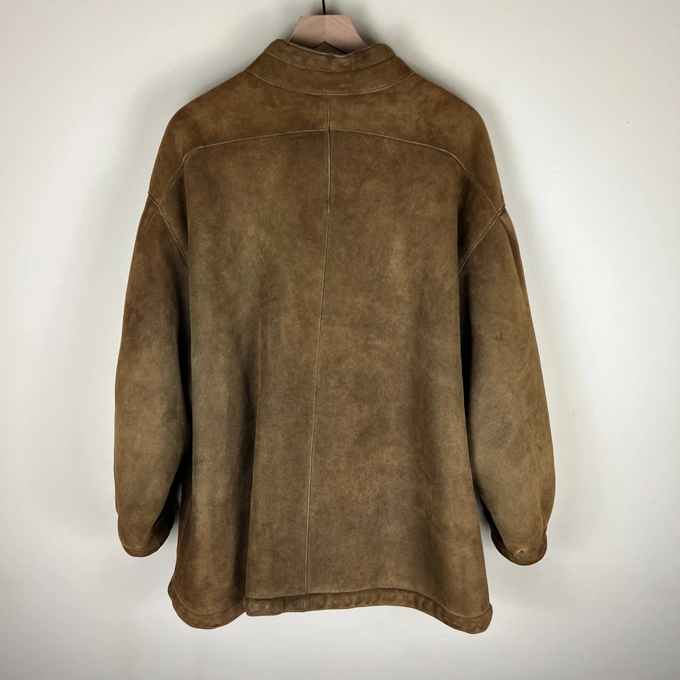 Abrigo Vintage Valentino Piel Gamuza Cuero de Oveja Hecho en Italia Talla 46 Foto 2 de 4