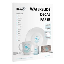 Koala Waterslide Decal Paper INKJET CLEAR, 20 Sheets 8.5x11 Inch Water Slide ...