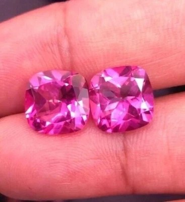 Certified 100% Natural Deep 18.64 CT Pink Sapphire Loose Gemstone Pair