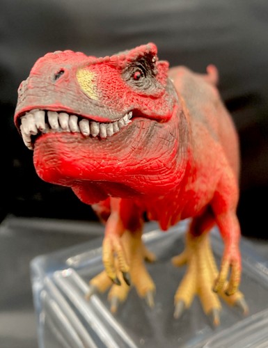2011 Schleich Red Tyrannosaurus Rex Dinosaur Figure T-Rex Toy Movable Jaw 11” - Picture 1 of 9