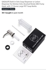 GAGALIFE Sink Soap Dispenser Brushed Nickel Pump 17 Oz Bottle