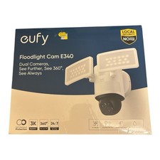 Eufy Floodlight Security Camera E340 3K Dual Camera Color Night Vision. New