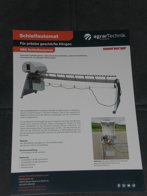 agrarTechnik Seeber grinding machine for cutter bar brochure sheet (12227)
