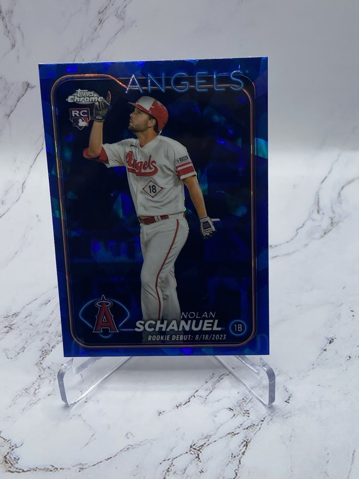 NOLAN SCHANUEL 2024 TOPPS CHROME UPDATE ROOKIE DEBUT SAPPHIRE RC