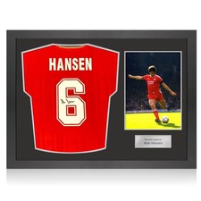 Alan Hansen Back Signed Liverpool 1986 Football Shirt. Icon Frame