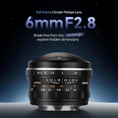 AstrHori 6mm F2.8 Full Frame Ultra-Wide Angle MF Fisheye Lens For E/L/RF/Z Mount