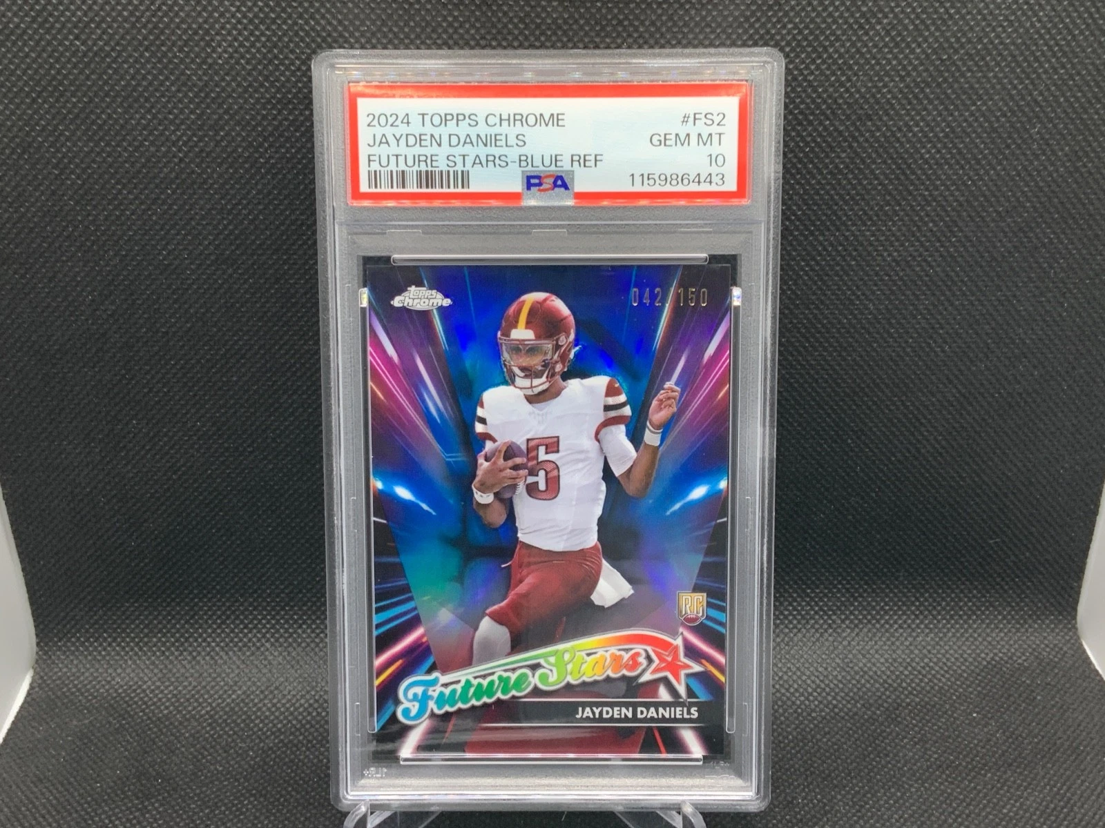 Jayden Daniels Topps Chrome Future Stars #FS2 Blue Refractor