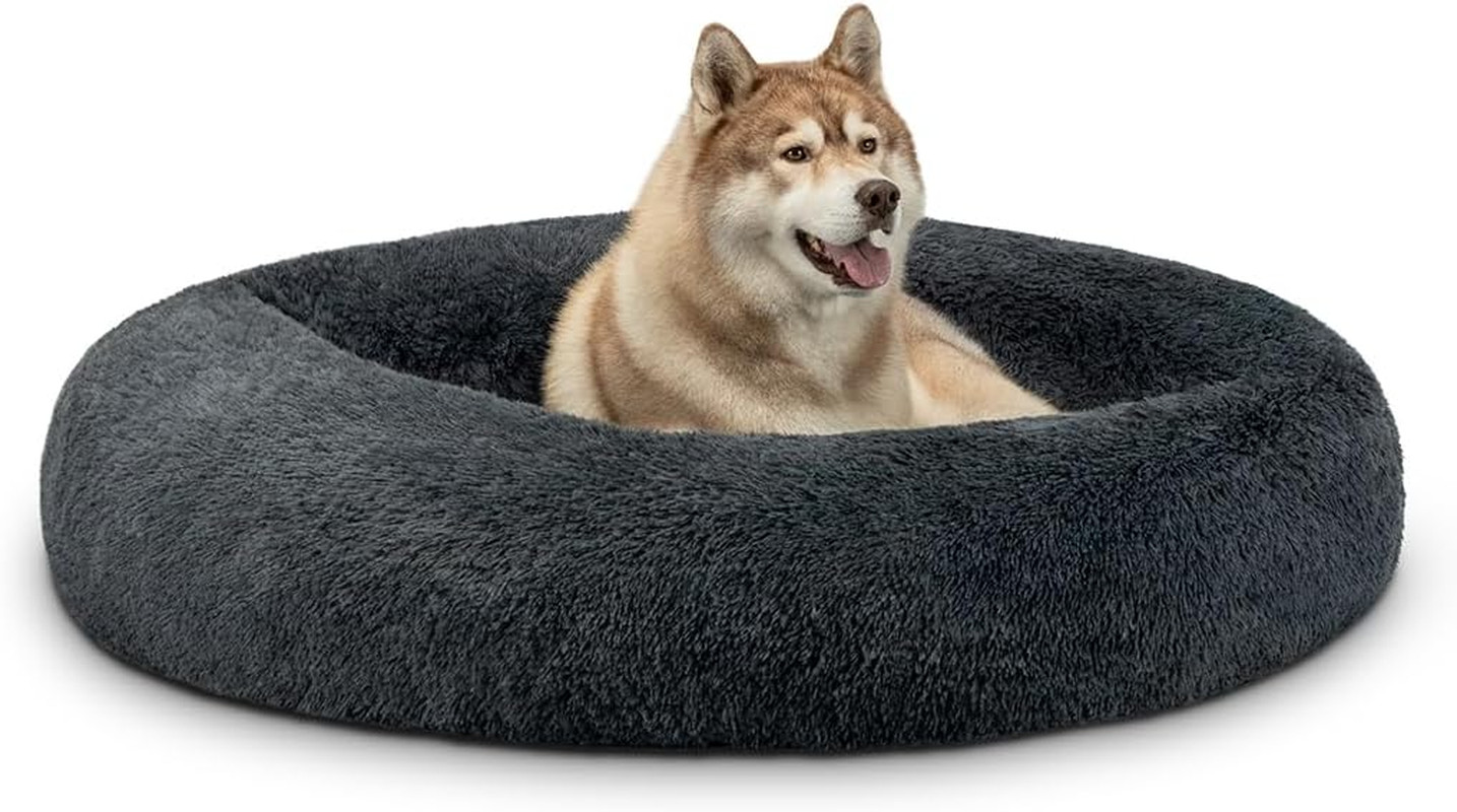Letto Cane 4XL 120 cm Ultra-Resistente - Cuccia Donut Grigia