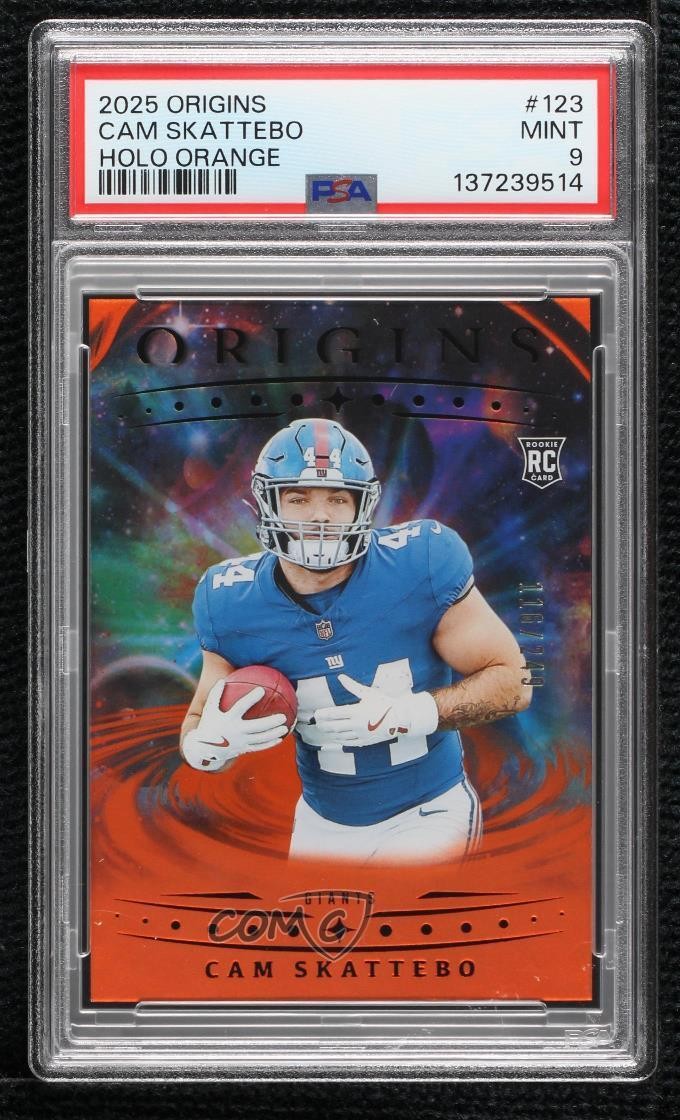 2025 Panini Origins Rookies Holo Orange 116/249 Cam Skattebo #123 Rookie RC 15sc