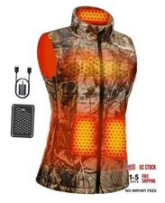 Graphene Heated Vest For Women 7.4V Fast Charge Large Capacity Small Camo