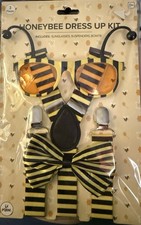 Honeybee Bumble Bee Costume Dress Up Kit Suspenders Sunglasses Bow Tie Halloween