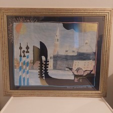 ROSINA WACHTMEISTER Painting Art Print VENICE 1994 Gold Shine Foil Abstract RARE