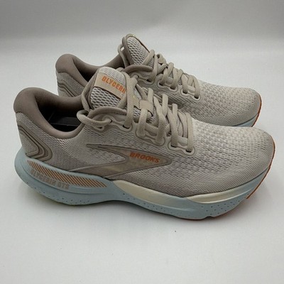 Brooks Glycerin GTS 21 Low Top Lace-Up Knit Sneakers Coconut/Aqua 120409-1B-195