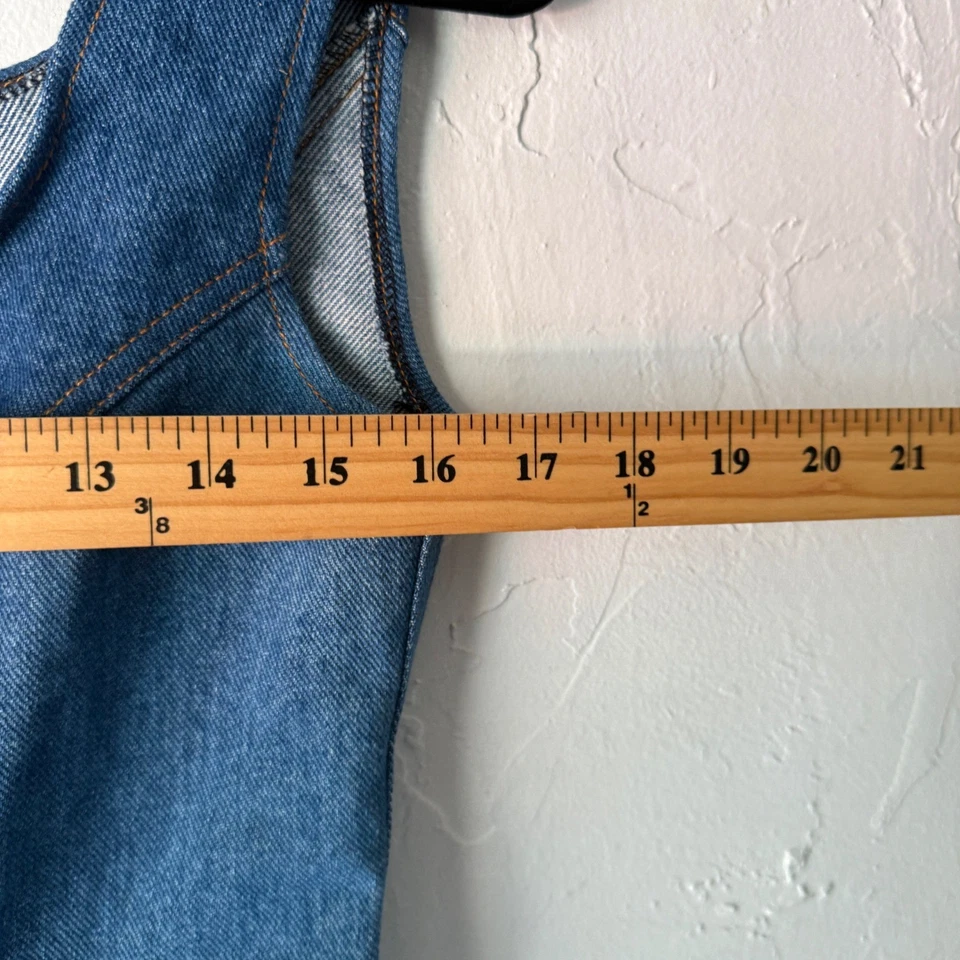 Mujeres Denim Corsé Top Con Cordones Frontales Sin Mangas Cremallera Western Salir S Festival Foto 4 de 4