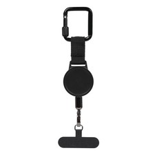 Retractable Phone Holder Lanyard for On-the-Go Use - Black ABS 9x15x2cm