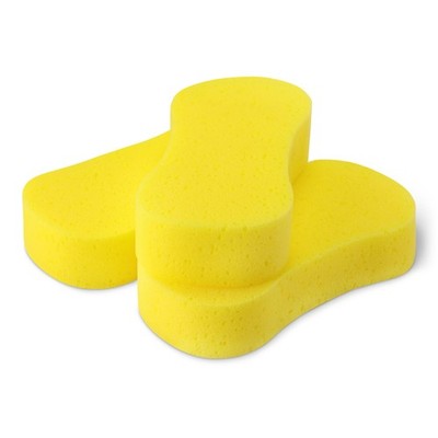 Amazon Basics Jumbo Sponges for Car Cleaning, Bodywork & Large, Yellow 