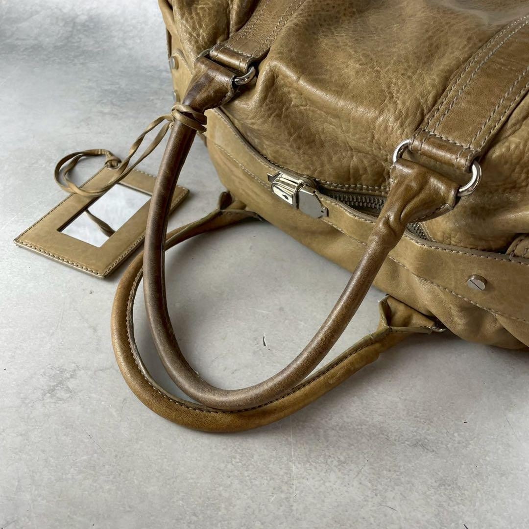 バッグ 00s BALENCIAGA leather boston bag y2k BALENCIAGA Archive Y2k Handbag Mini Boston Bag Leather Brown