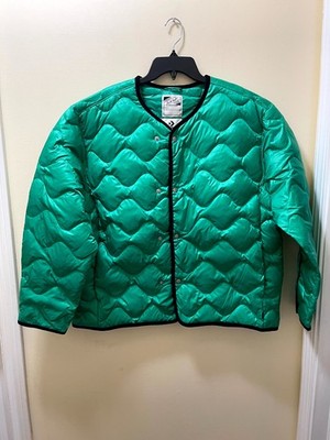 Converse Malden Under Jacket Men's Large Apex Green Standard Fit Snap Front