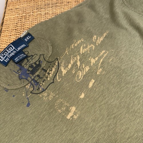 Vintage Polo Ralph Lauren Men’s XXL 836 R64 Crest Army Green Henley Ribbing Y2K - Picture 9 of 11