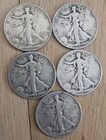 Lot Of 5 1945 Walking Liberty Half Dollars, 2 S, 2 D, 1 P