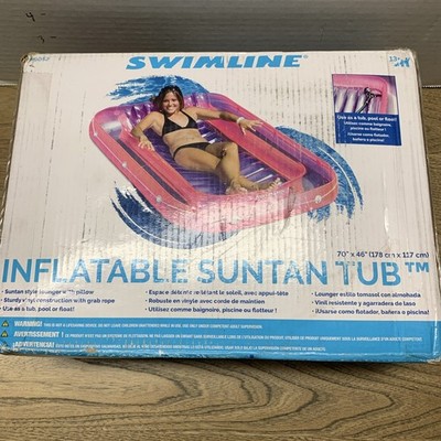 Swimline 70  Swimming Pool Inflatable Suntan Tub Lounge Water Raft Float NIB