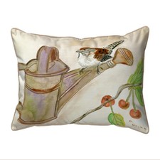 Betsy Drake Carolina Wren Large Indoor Outdoor Pillow 16x20