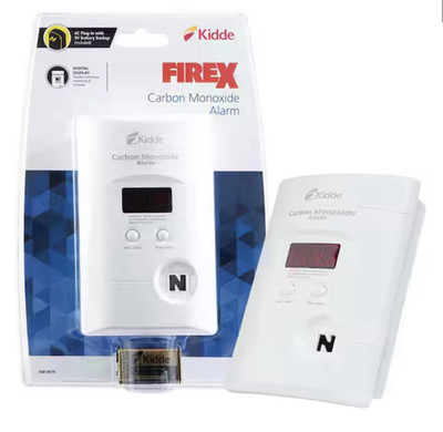 Kidde Firex Carbon Monoxide Detector Plug-In Battery Backup Digital, White