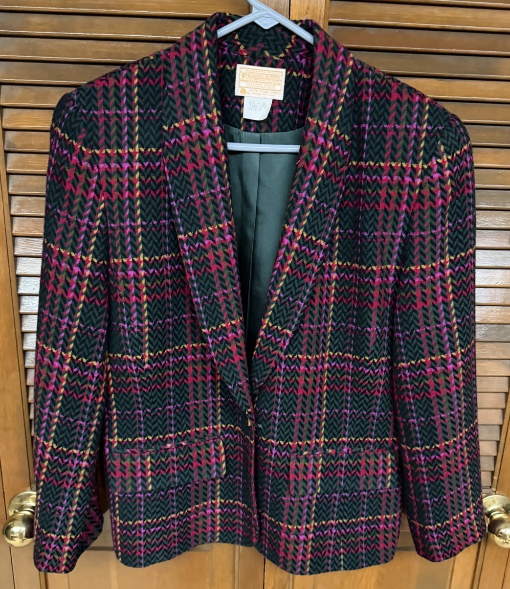Pendleton Wool Blazer Jacket Size 8 Herringbone P… - image 1