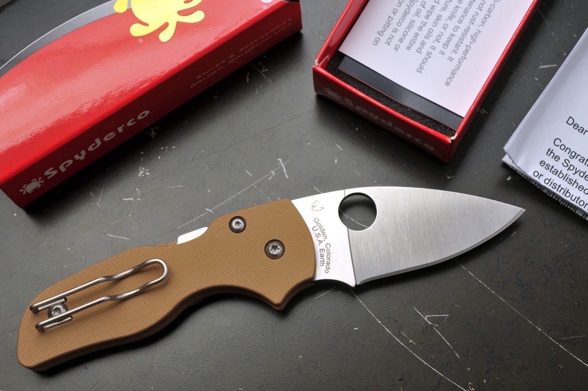 RARE Spyderco Lil' Native Coyote Brown G10 10V C230GPCB