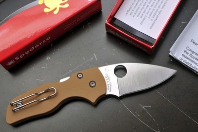 RARE Spyderco Lil' Native Coyote Brown G10 10V C230GPCB