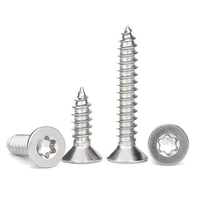 100Pcs Torx/Star Drive Flat Head Self Tapping Wood Screws, 18-8 (304) Stainle...