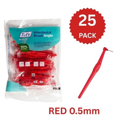 TePe Angle Red Größe 2 - 0,5 mm Interdentalbürste - 1 Packung mit 25 Bürsten