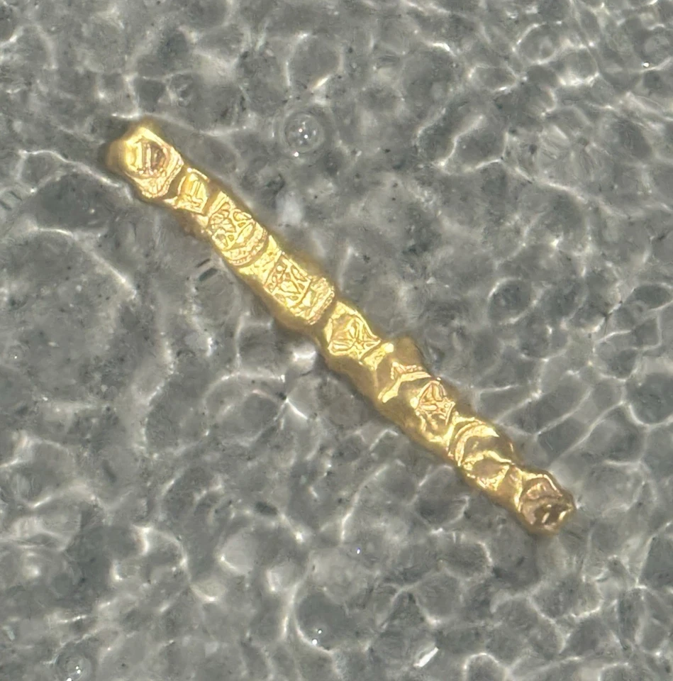 Barra fundida de dedo para naufragio pirata chapada en oro 24k 1622 Nuestra Señora de Atocha Foto 3 de 4