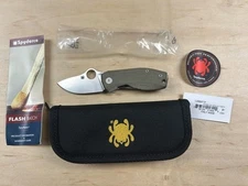 Spyderco Flash Batch Spynano - Green Canvas Micarta / Ti - M398 #350/2000