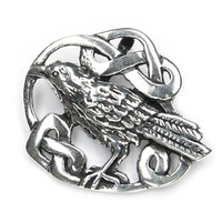 KettenanhäNger Rabe Keltischer 925 Silber Oxidiert 2,5Cm Talisman Amulett