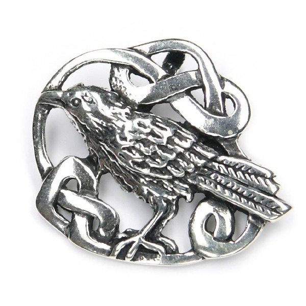 KettenanhäNger Rabe Keltischer 925 Silber Oxidiert 2,5Cm Talisman Amulett-image
