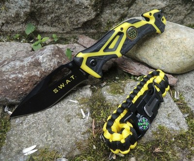 Albainox Messer S.W.A.T. RESCUE SET Rescue Knife Paracord Bracelett Fire Steel