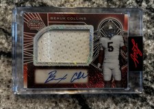 RMM-BC1 Leaf Trinity Beaux Collins Rookie Mem Auto 3/8 Giants - player worn