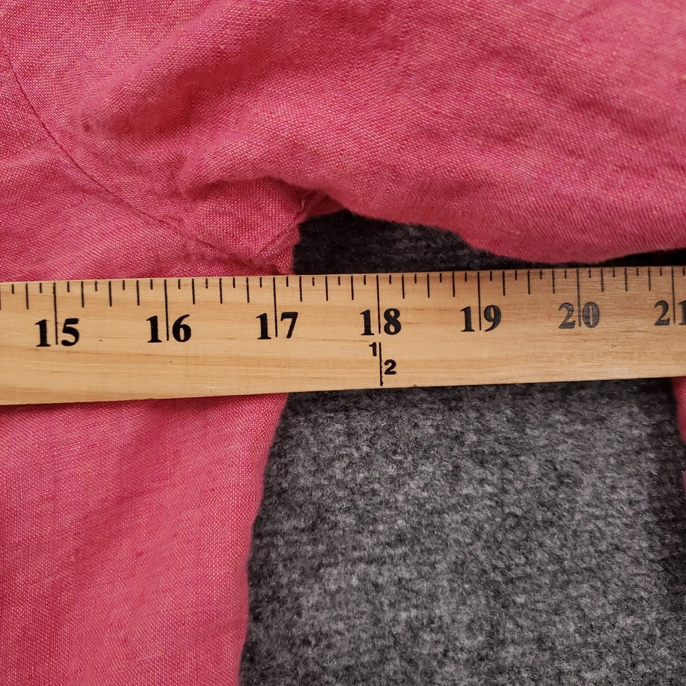 Sigrid Olsen Jacket Womens 2 Pink China Long Sleeve Button Front Linen Utility - Image 4 of 4