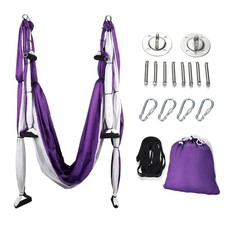 ZELUS Aerial Yoga Swing Sling Strong Yoga Hammock Kit Set Trapeze Inversion E...