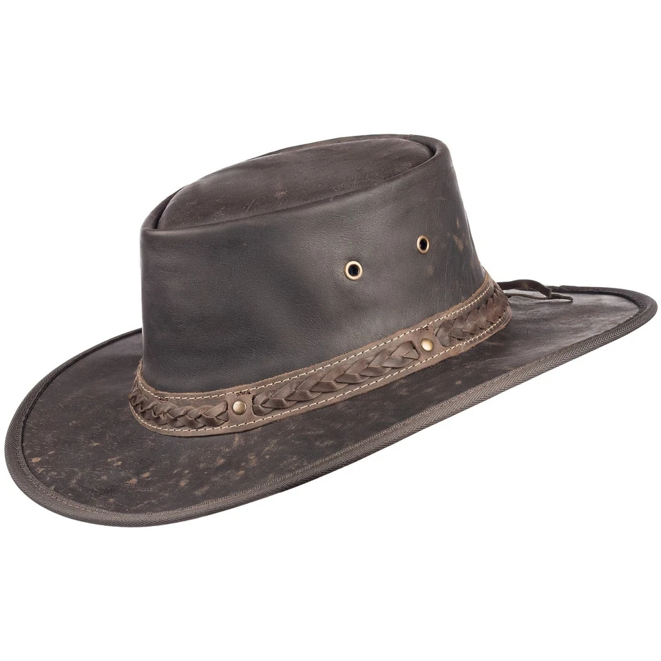 Barmah Squashy Crackle Kangaroo Lederhut Braun – Ultraleicht & Outdoor-tauglich - Bild 1 von 1