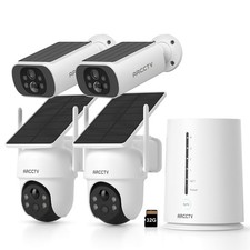 ARCCTV Wireless Outdoor Security Camera System Solar Battery Powered WIFI Home